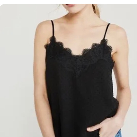 A&F black lace camisole tank top in excellent condition - Picture 5 of 5